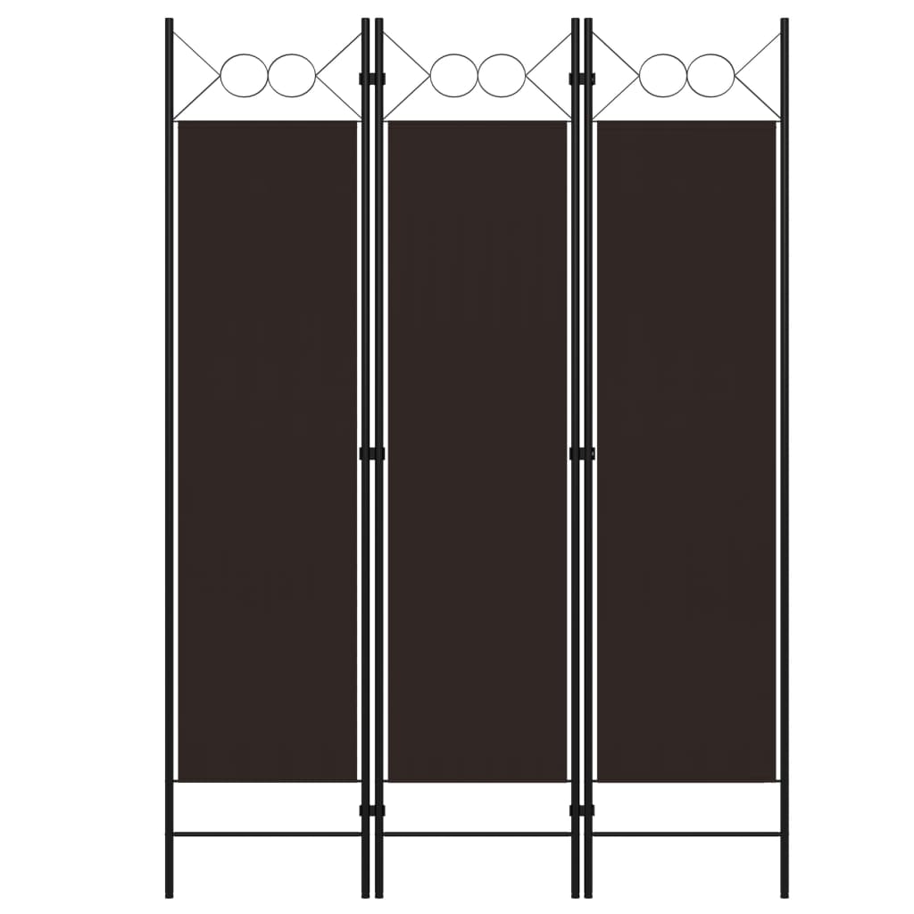 3-tlg. Raumteiler Braun 120 x 180 cm