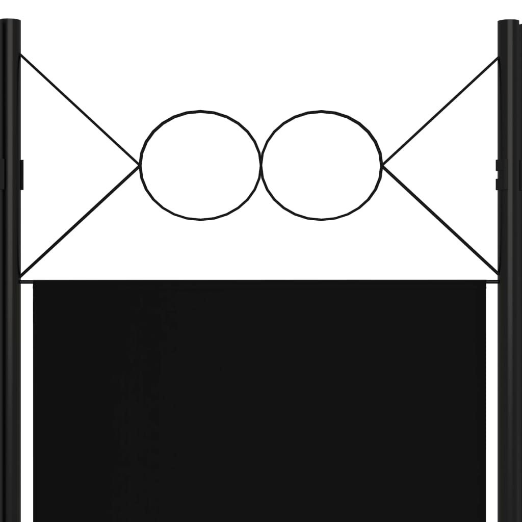 3-tlg. Raumteiler Schwarz 120 x 180 cm