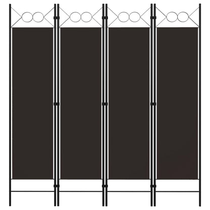 4-tlg. Raumteiler Braun 160 x 180 cm
