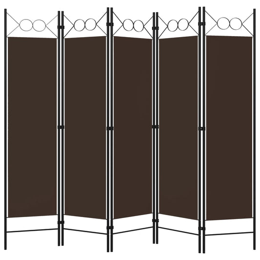 5-tlg. Raumteiler Braun 200 x 180 cm