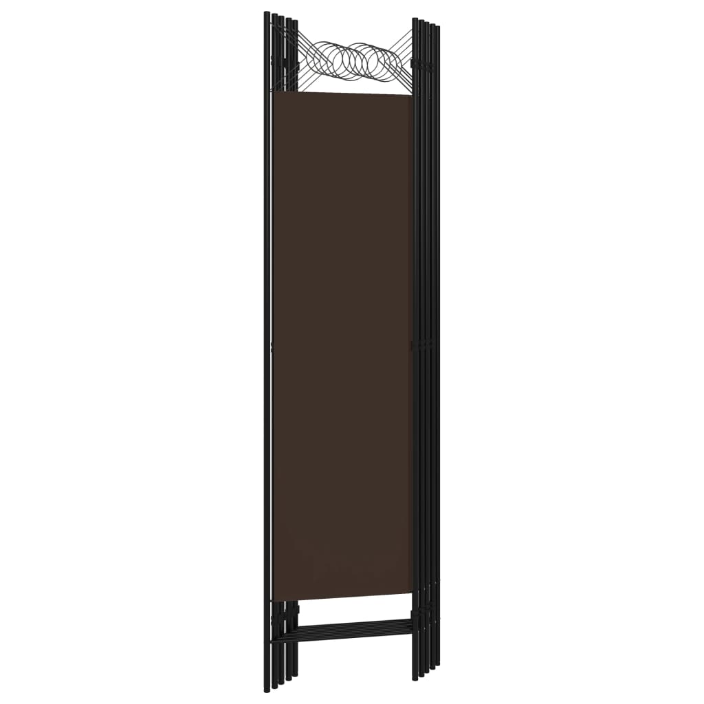 5-tlg. Raumteiler Braun 200 x 180 cm