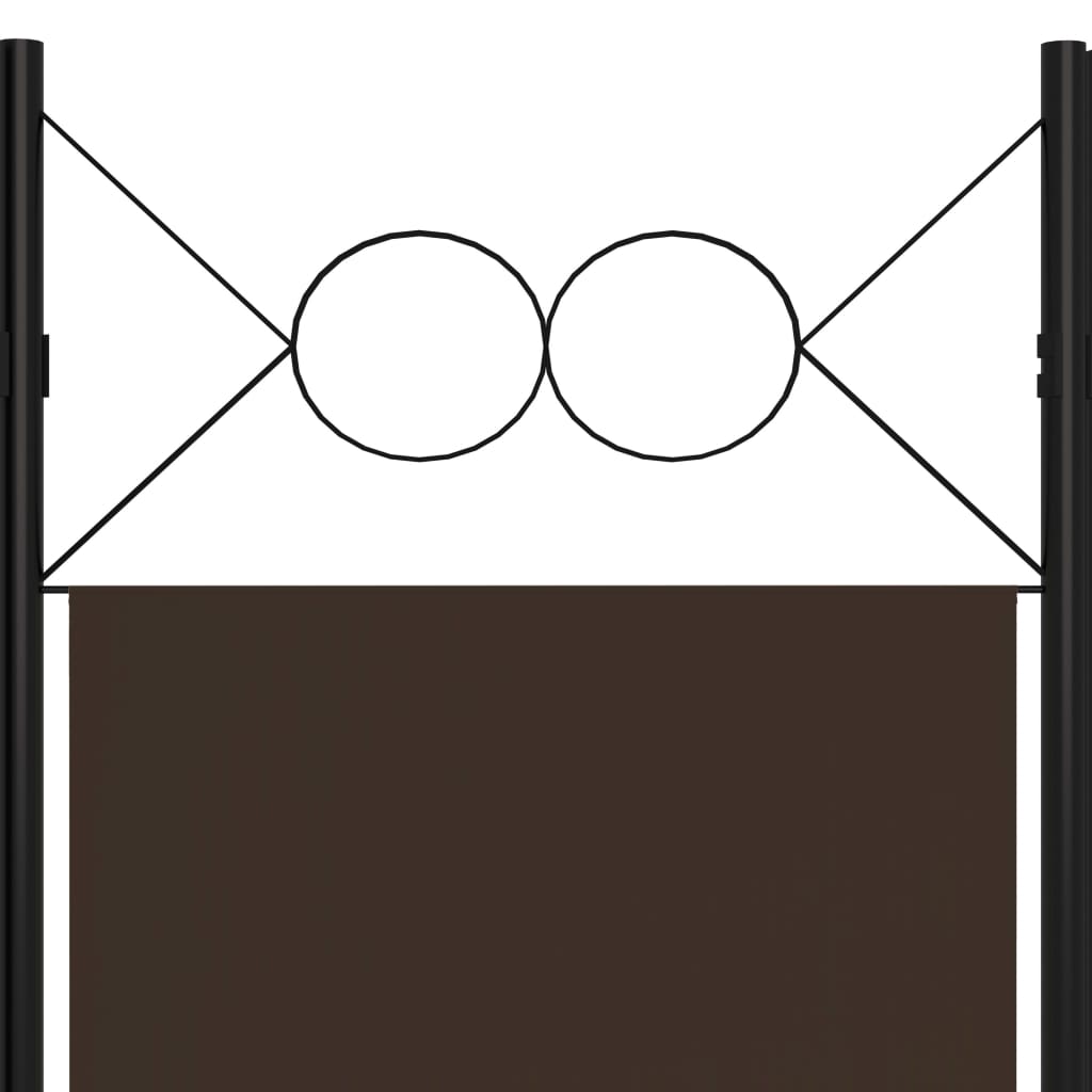 5-tlg. Raumteiler Braun 200 x 180 cm