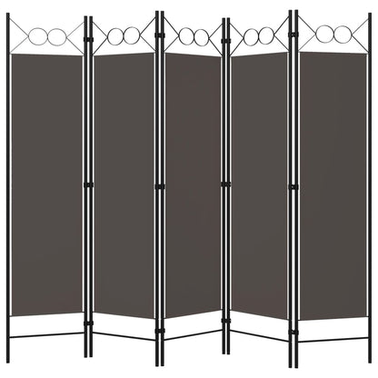 5-tlg. Raumteiler Anthrazit 200 x 180 cm