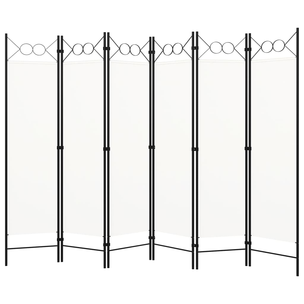 6-tlg. Raumteiler Weiß 240x180 cm