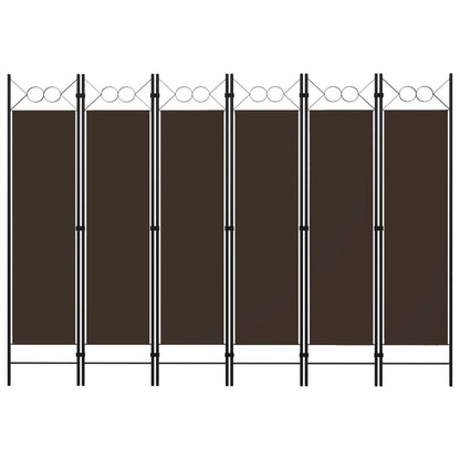 6-tlg. Raumteiler Braun 240 x 180 cm