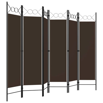 6-tlg. Raumteiler Braun 240 x 180 cm
