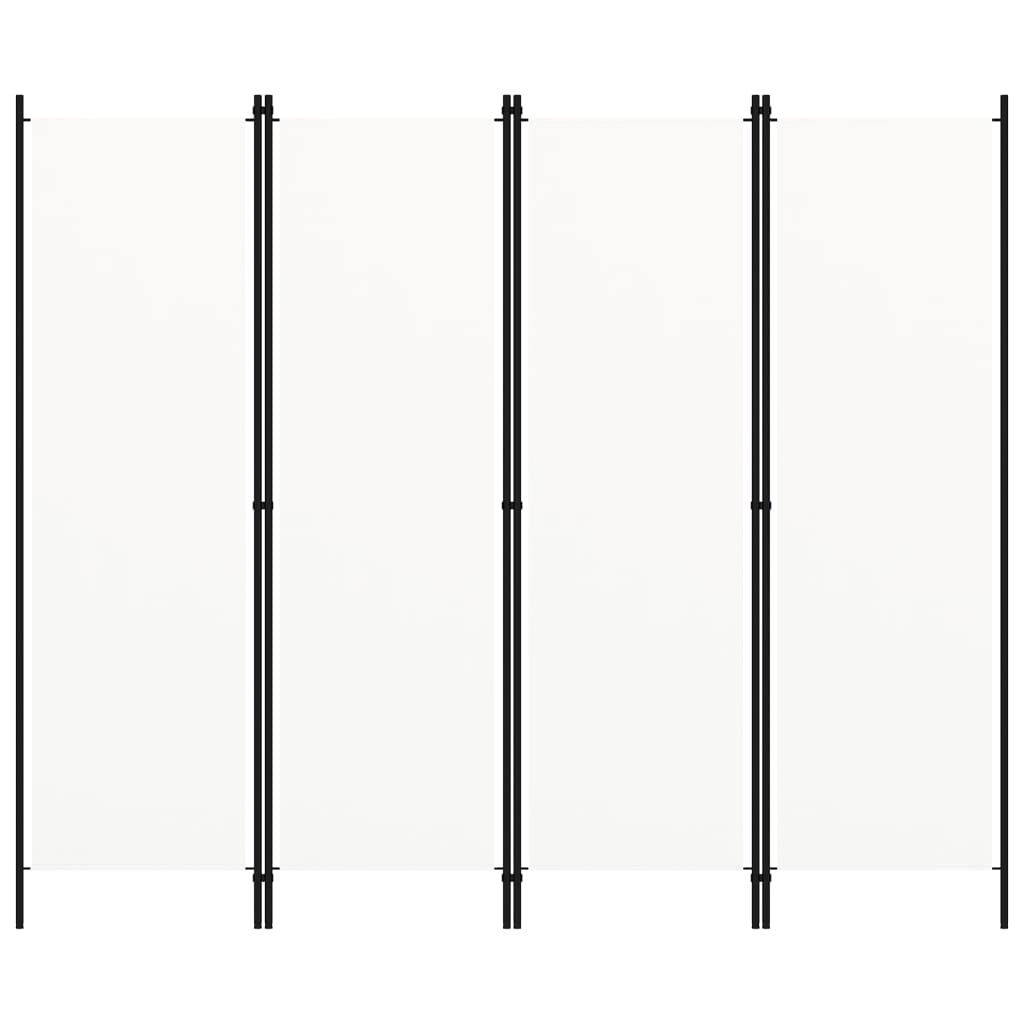 4-tlg. Raumteiler Weiß 200x180 cm