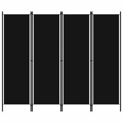 4-tlg. Raumteiler Schwarz 200x180 cm