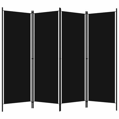 4-tlg. Raumteiler Schwarz 200x180 cm