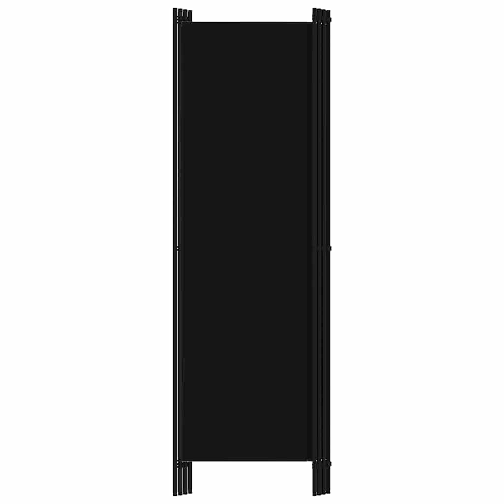 4-tlg. Raumteiler Schwarz 200x180 cm