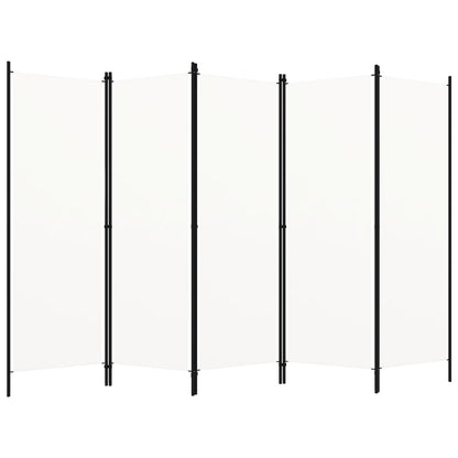 5-tlg. Raumteiler Weiß 250x180 cm