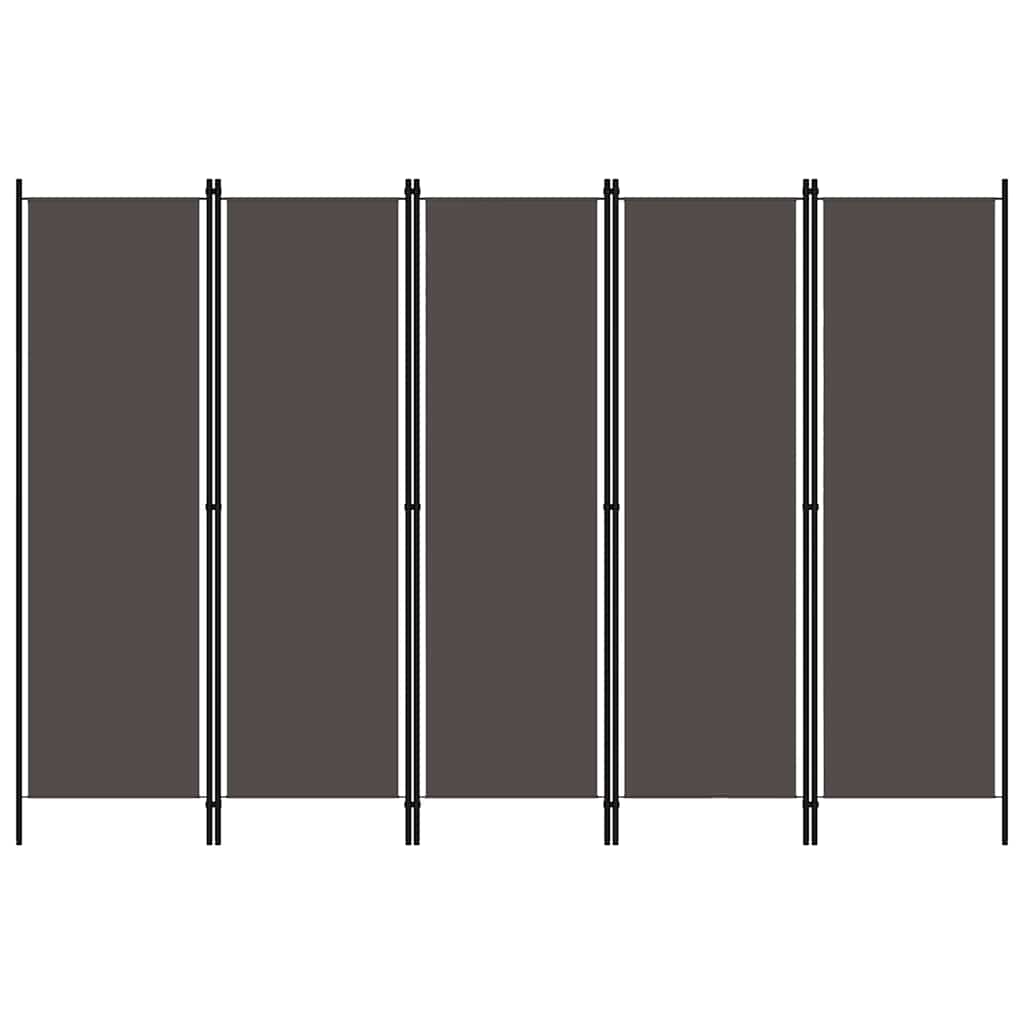 5-tlg. Raumteiler Anthrazit 250x180 cm