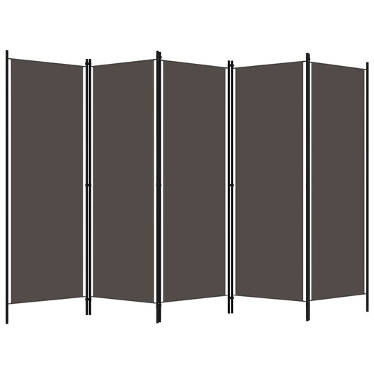 5-tlg. Raumteiler Anthrazit 250x180 cm