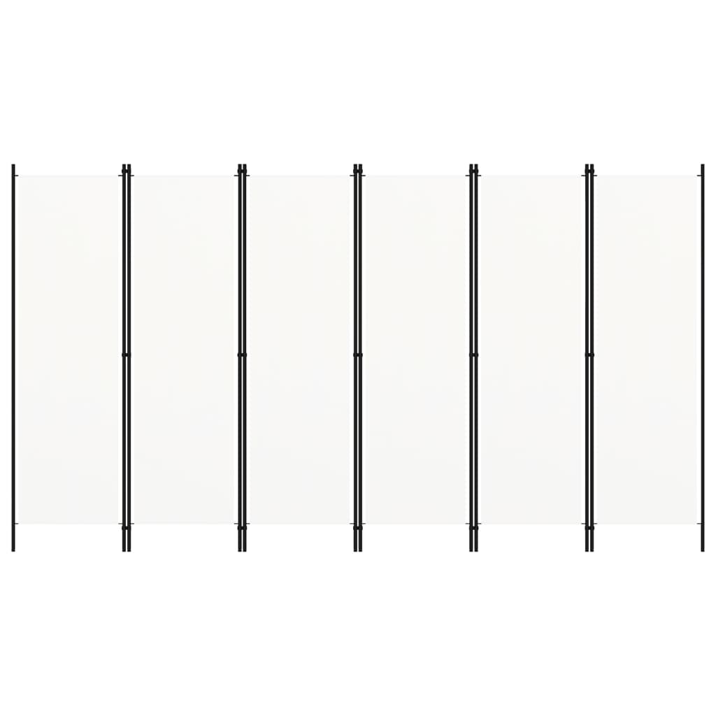 6-tlg. Raumteiler Weiß 300x180 cm