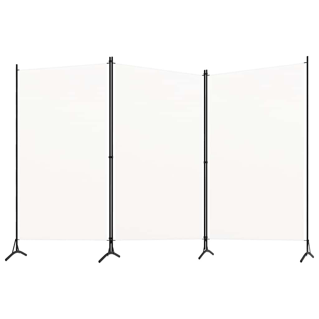 3-tlg. Raumteiler Weiß 260x180 cm Stoff