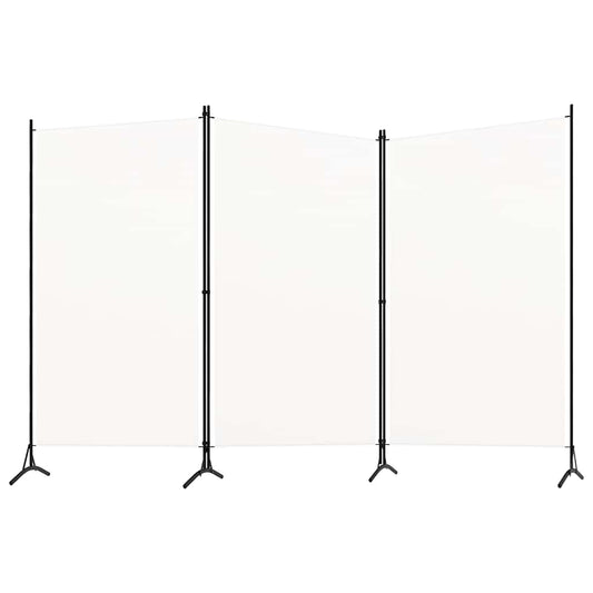3-tlg. Raumteiler Weiß 260x180 cm Stoff