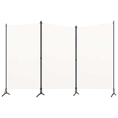 3-tlg. Raumteiler Weiß 260x180 cm Stoff