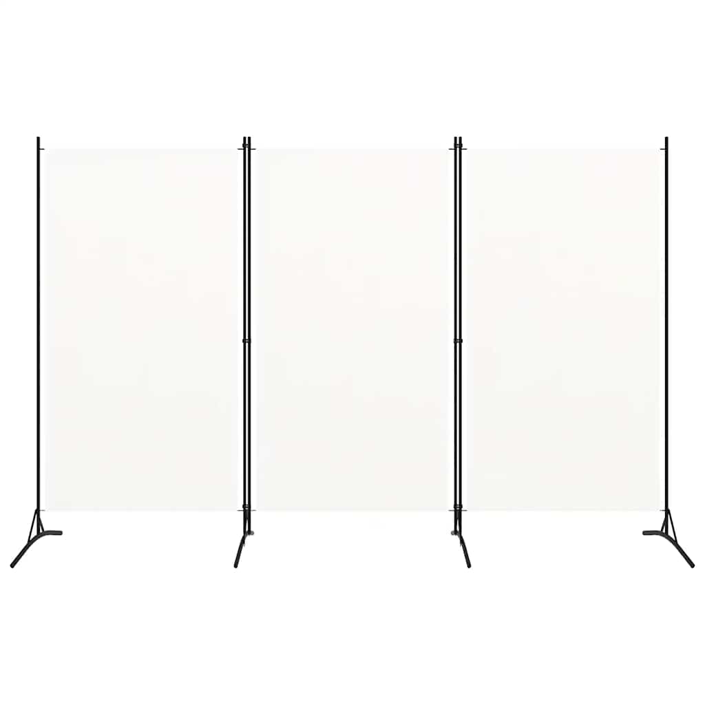 3-tlg. Raumteiler Weiß 260x180 cm Stoff