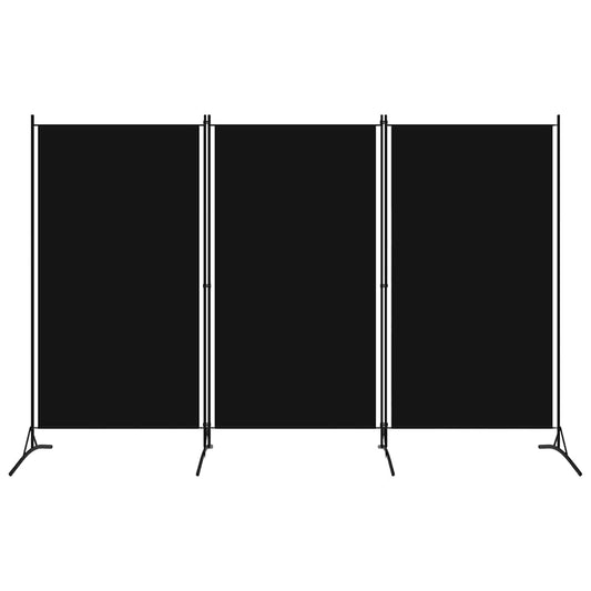 3-tlg. Raumteiler Schwarz 260x180 cm