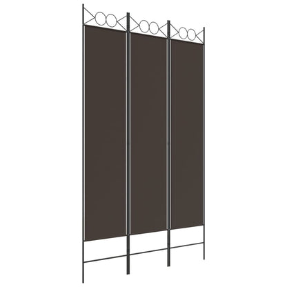 3-tlg. Paravent Braun 120x200 cm Stoff