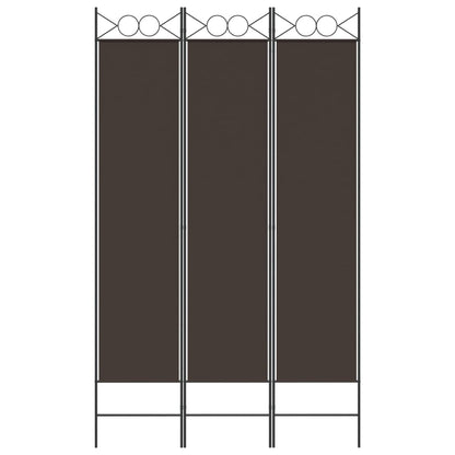 3-tlg. Paravent Braun 120x200 cm Stoff