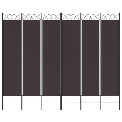 6-tlg. Paravent Braun 200x200 cm Stoff