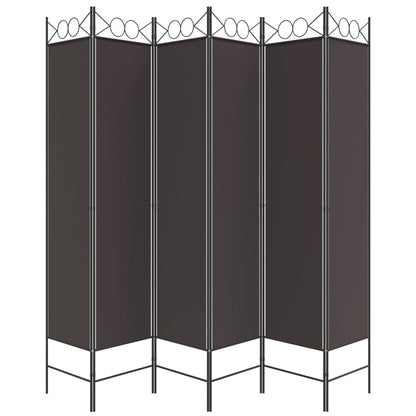 6-tlg. Paravent Braun 200x200 cm Stoff