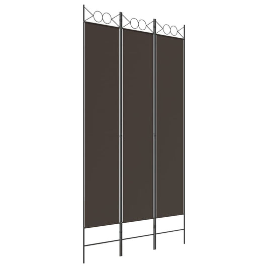 3-tlg. Paravent Braun 120x220 cm Stoff