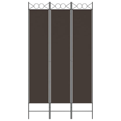3-tlg. Paravent Braun 120x220 cm Stoff