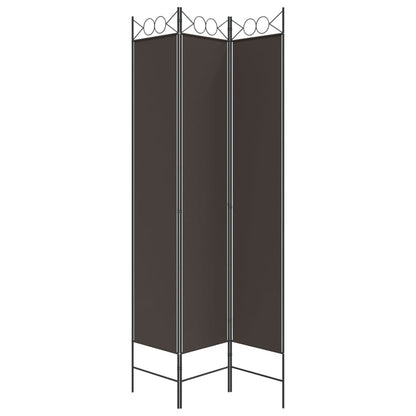 3-tlg. Paravent Braun 120x220 cm Stoff