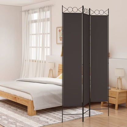 3-tlg. Paravent Braun 120x220 cm Stoff