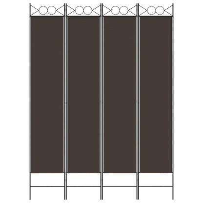 4-tlg. Paravent Braun 160x220 cm Stoff
