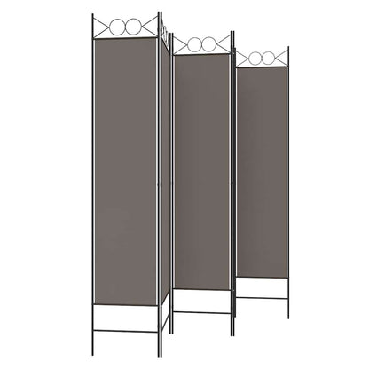 5-tlg. Paravent Anthrazit 200x220 cm Stoff