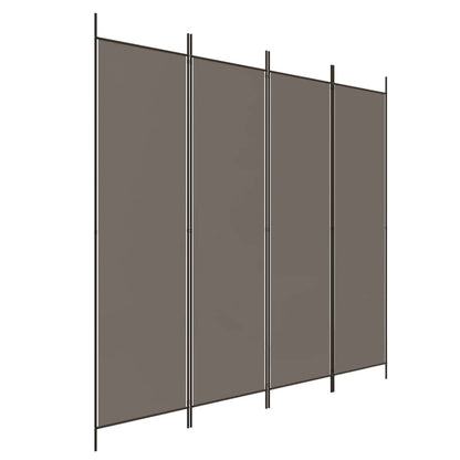4-tlg. Paravent Anthrazit 200x200 cm Stoff