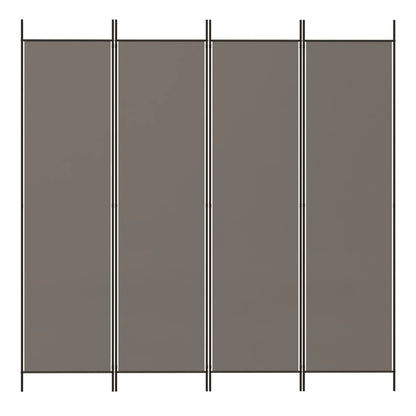 4-tlg. Paravent Anthrazit 200x200 cm Stoff