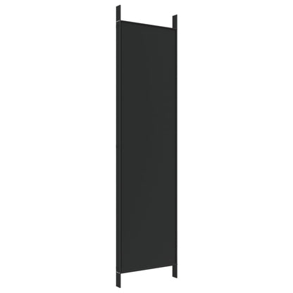 4-tlg. Paravent Schwarz 200x200 cm Stoff