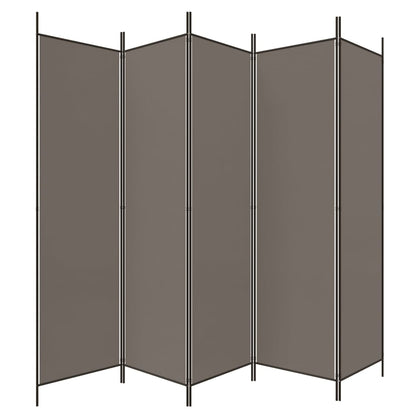5-tlg. Paravent Anthrazit 250x200 cm Stoff