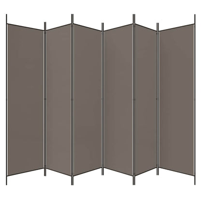 6-tlg. Paravent Anthrazit 300x200 cm Stoff