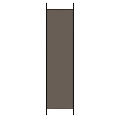 6-tlg. Paravent Anthrazit 300x200 cm Stoff