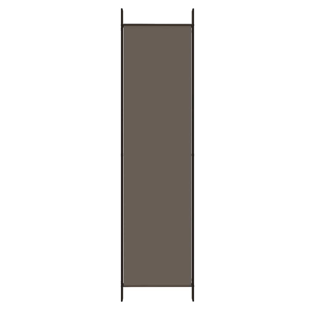 6-tlg. Paravent Anthrazit 300x200 cm Stoff