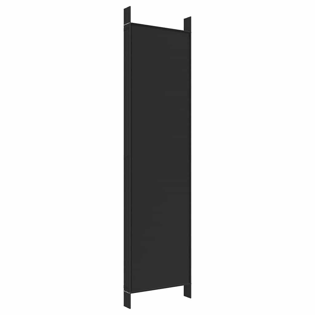 6-tlg. Paravent Schwarz 300x200 cm Stoff