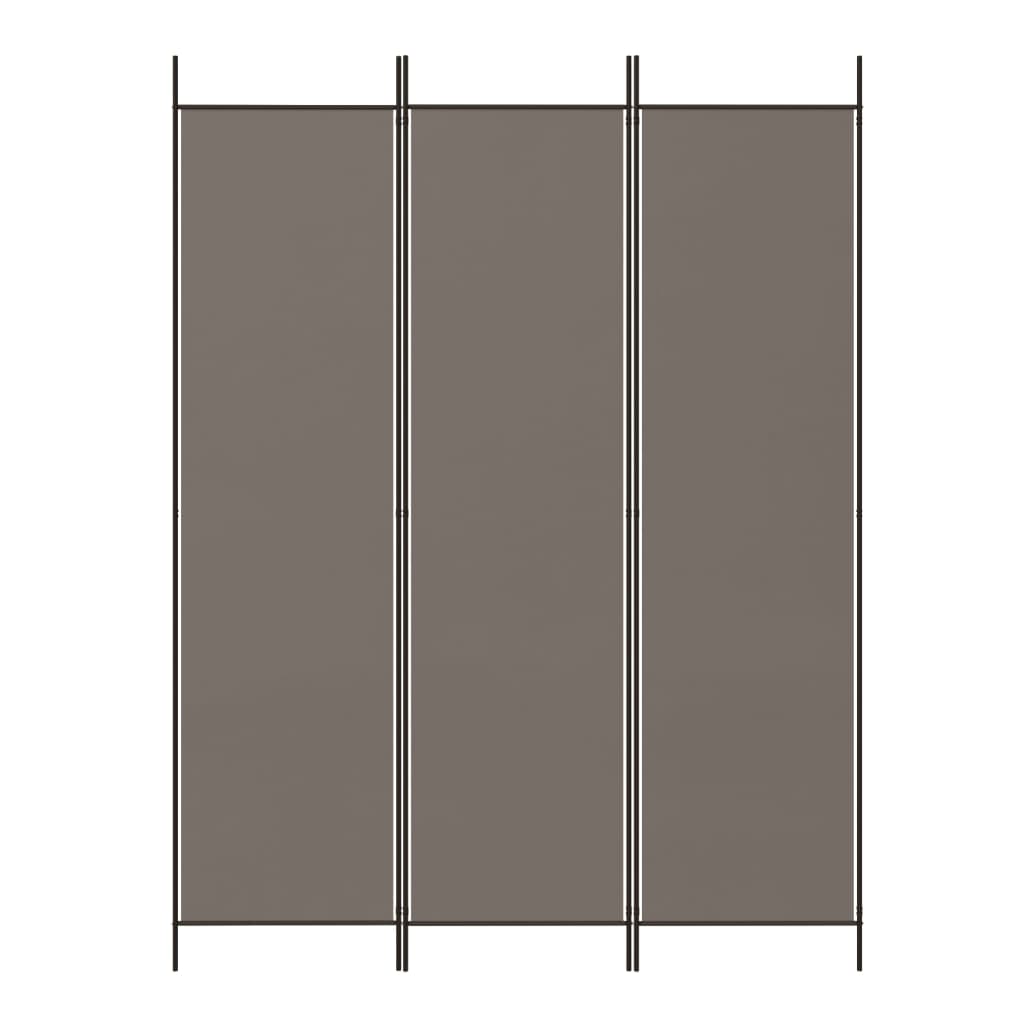 3-tlg. Paravent Anthrazit 150x220 cm Stoff