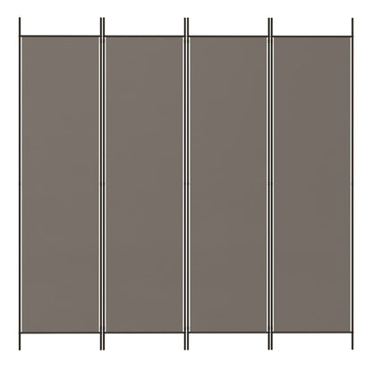 4-tlg. Paravent Anthrazit 200x220 cm Stoff