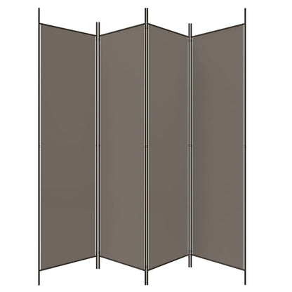 4-tlg. Paravent Anthrazit 200x220 cm Stoff