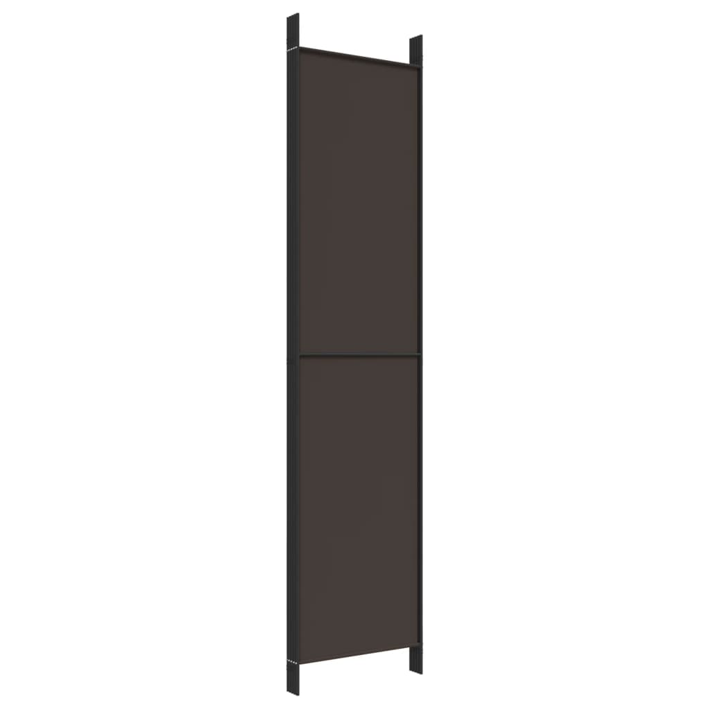 5-tlg. Paravent Braun 250x220 cm Stoff