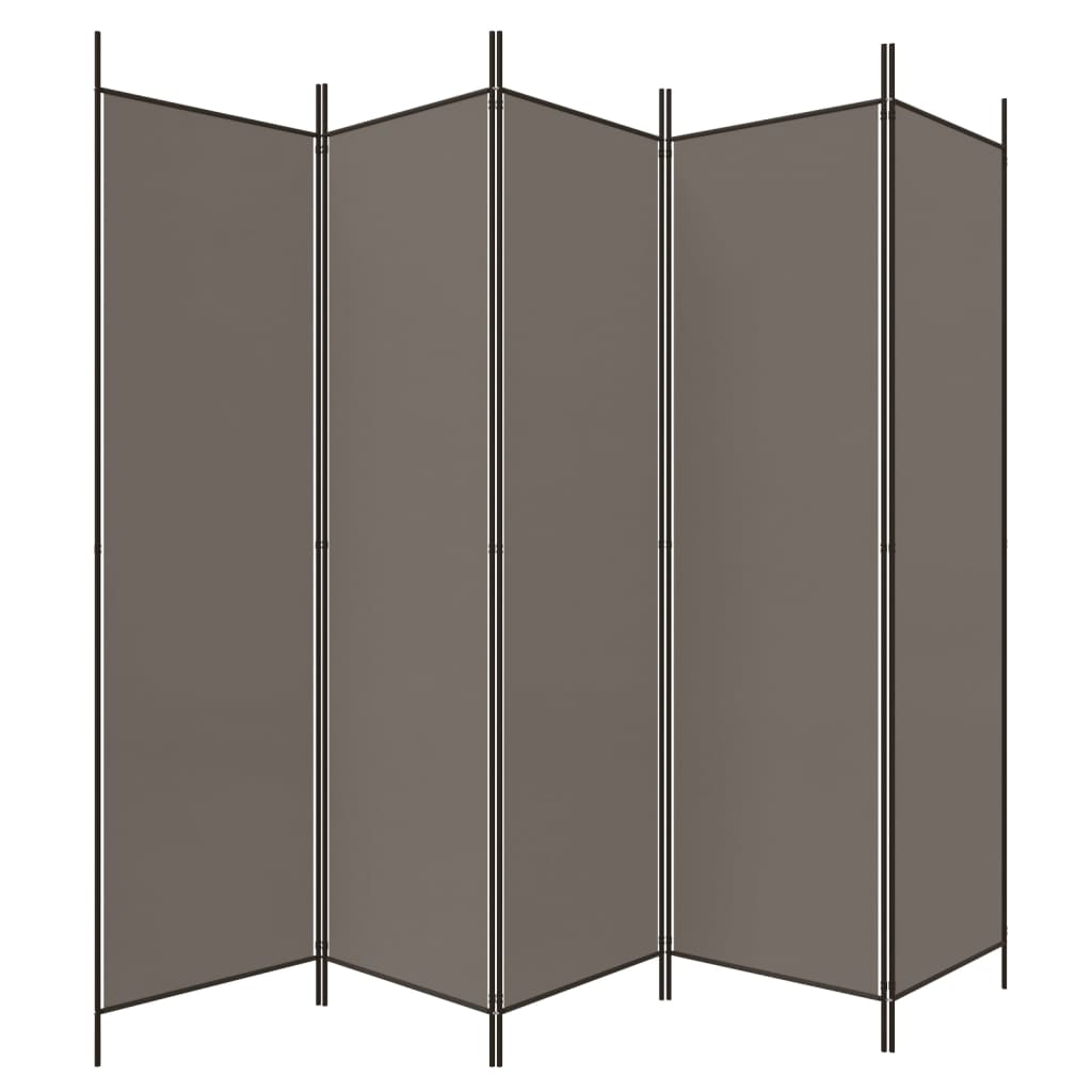 5-tlg. Paravent Anthrazit 250x220 cm Stoff