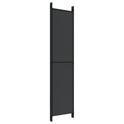 5-tlg. Paravent Schwarz 250x220 cm Stoff