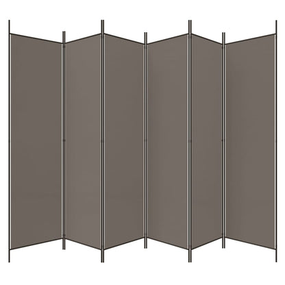 6-tlg. Paravent Anthrazit 300x220 cm Stoff