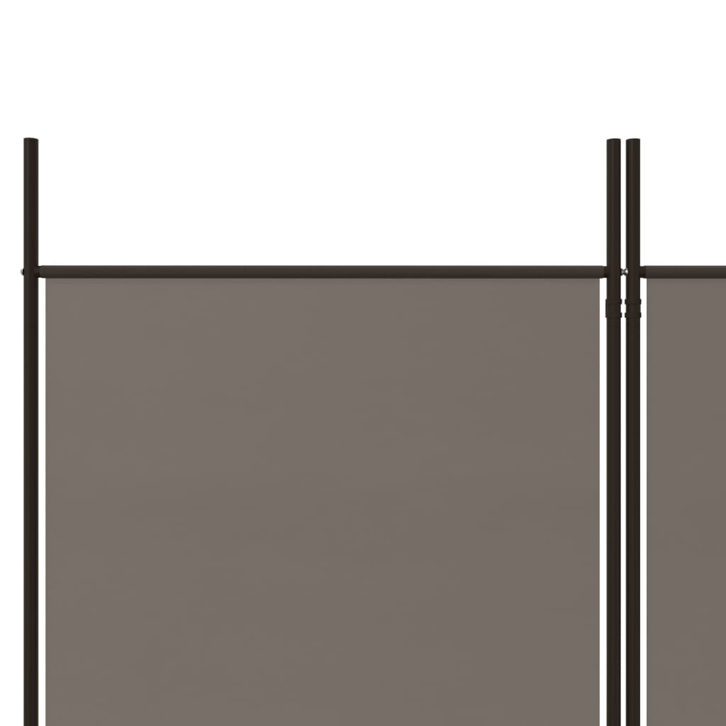 6-tlg. Paravent Anthrazit 300x220 cm Stoff