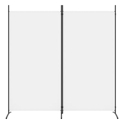 2-tlg. Paravent Weiß 175x180 cm Stoff